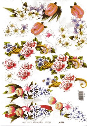 A4 Decoupage Sheet - Floral Arrangement (574139)